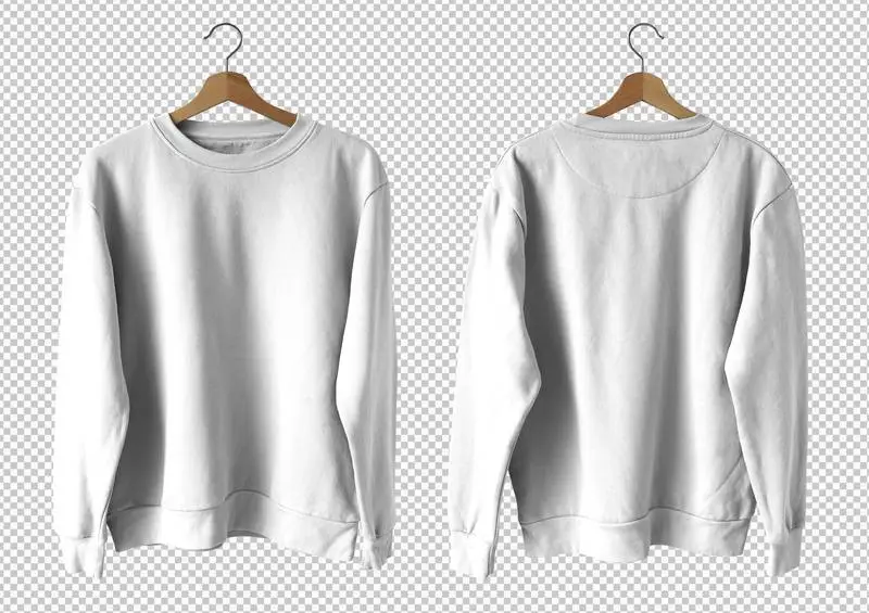 White Isolated Sweater Front and Back