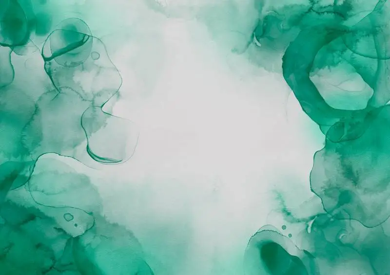 Green Liquid Ink Texture on Paper