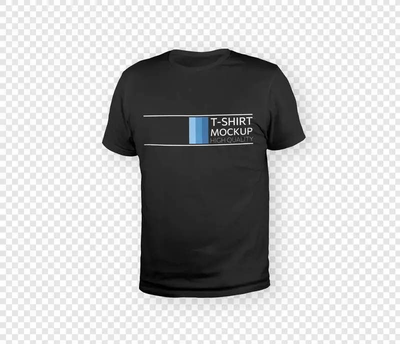 Mockup of Black T-Shirt Front Without Model