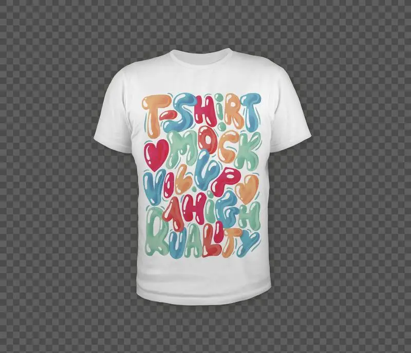 Mockup of Regular White T-Shirt on a Dark Grey Background