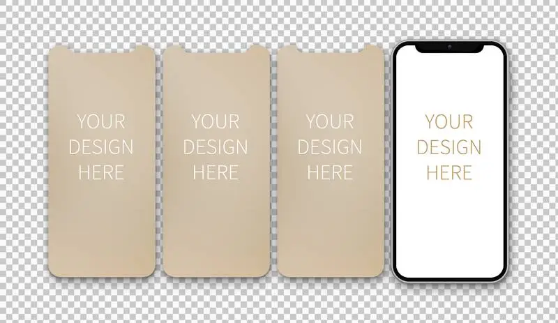 Mockup of Four Smartphones Screens