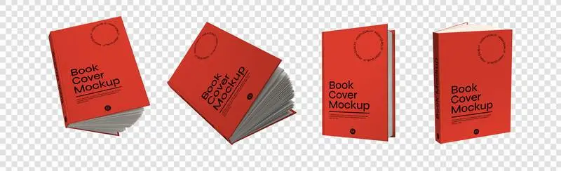 Collection of Book Cover Views Mockup