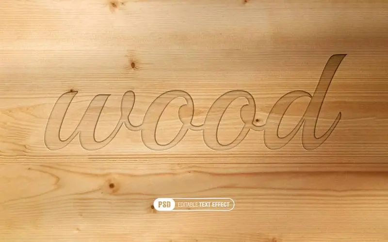 Elegant Carved Wood Logo Mockup