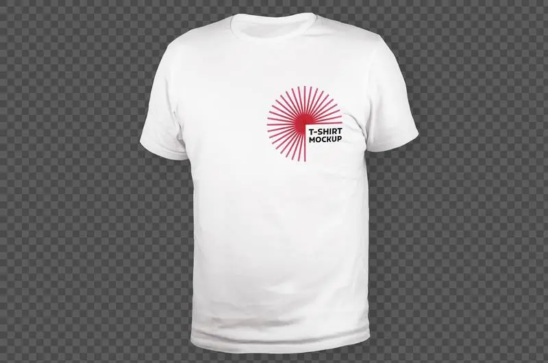 Mockup of White T-shirt Front Without Model