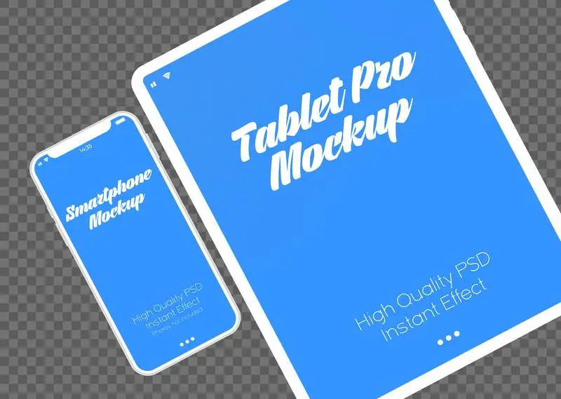Minimalist White Tablet and Smartphone Mockup