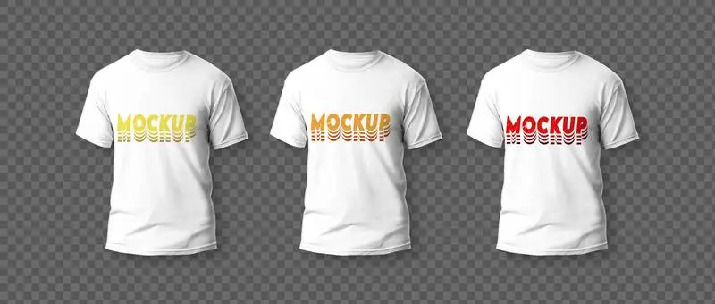 Set of White T-shirts Mockup