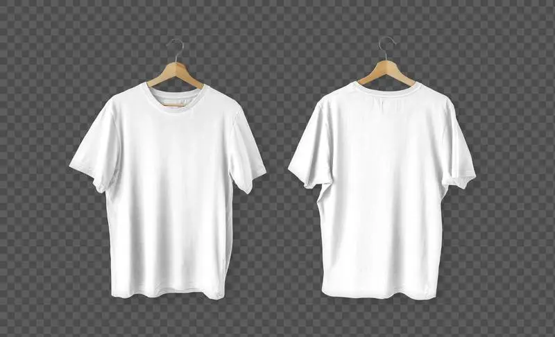Isolated Pack of White T-Shirts Front View