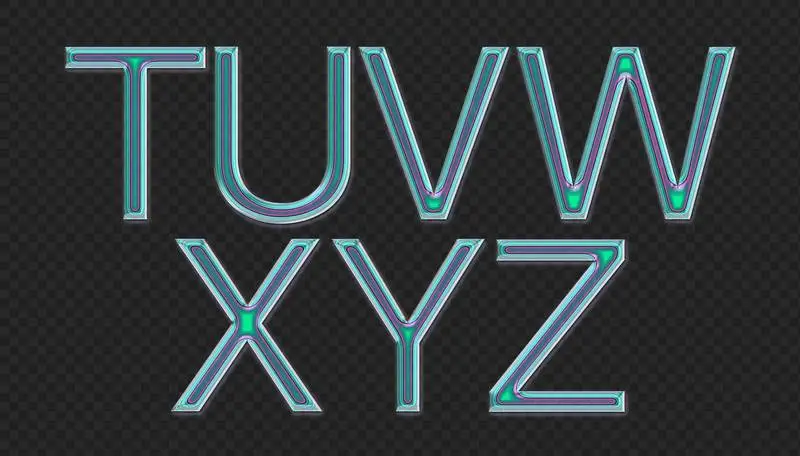 Collection of Holographic Style Numbers T to Z
