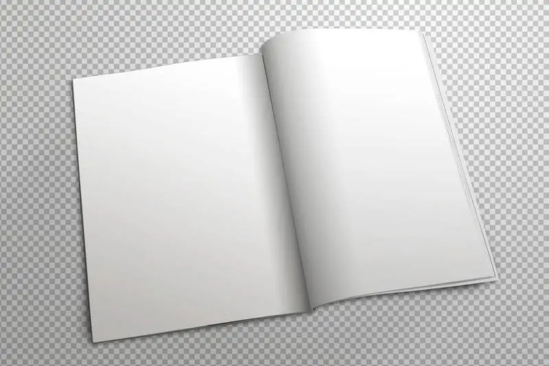 Isolated A4 Opened White Magazine