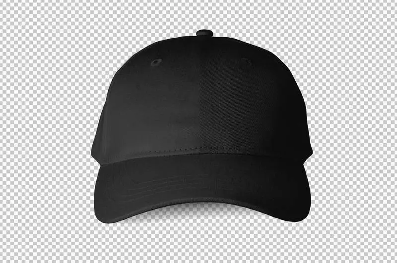 Isolated Black Cap Front View