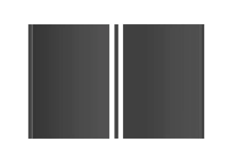 Three Views Dark Cover Magazine Over White Surface