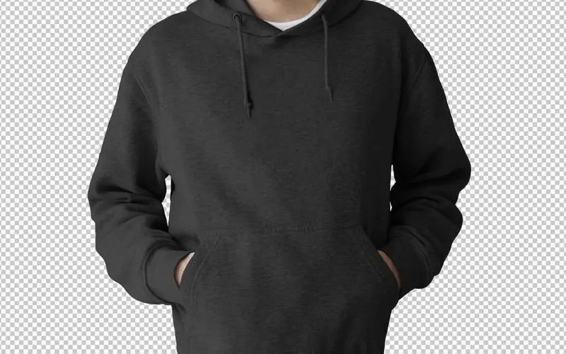 Isolated Black Hoodie Front View