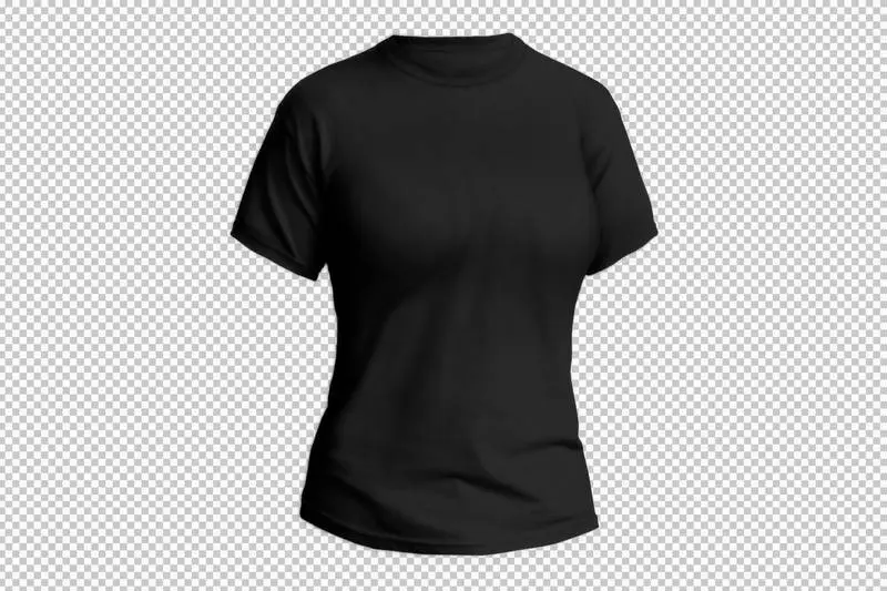 Isolated Black T-Shirt for Women