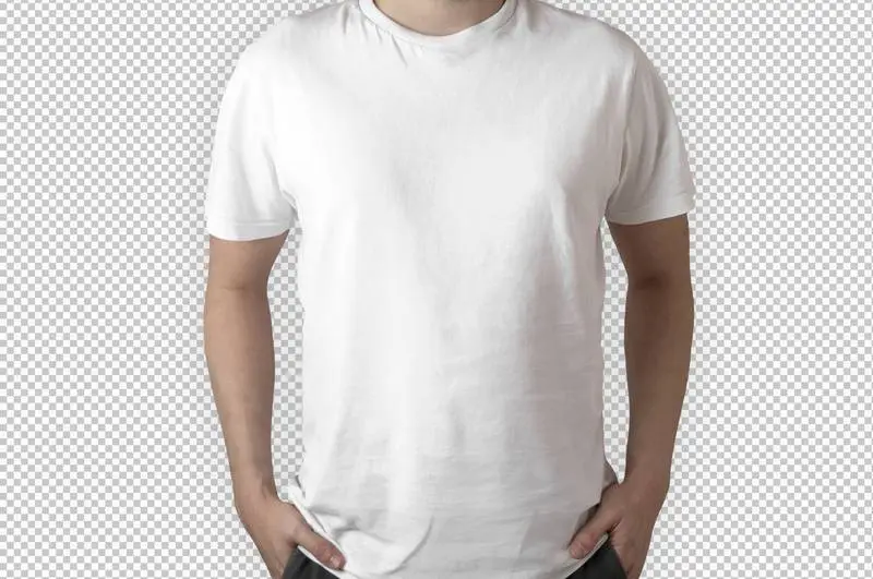 Isolated Front Model Wearing White T-Shirt