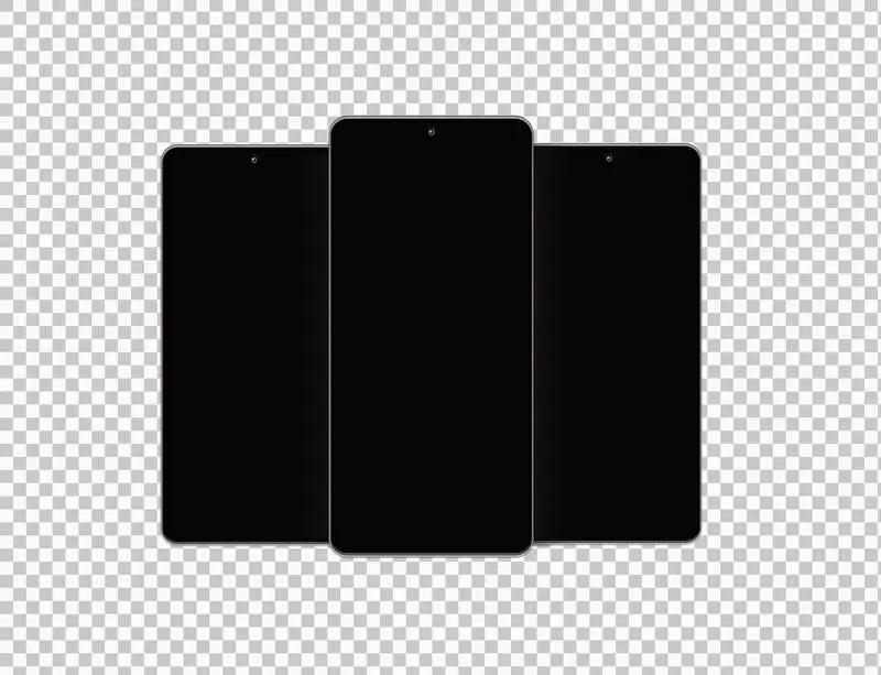 Isolated Three Smartphone Screens