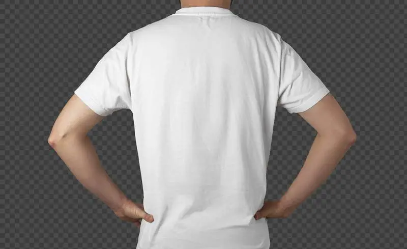Isolated Model Back with White T-Shirt