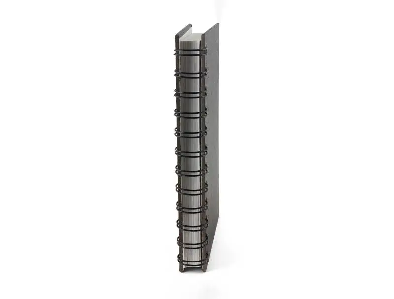 Black Ring Binder Notebook, Profile View on White Background