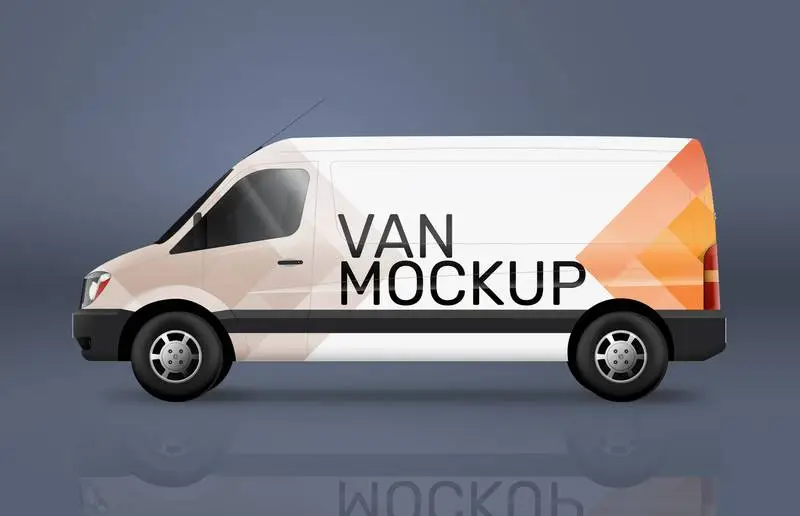 Mockup of Vinyl on Transport Van