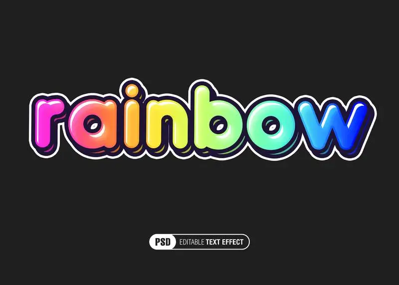 Editable Rainbow Text Effect