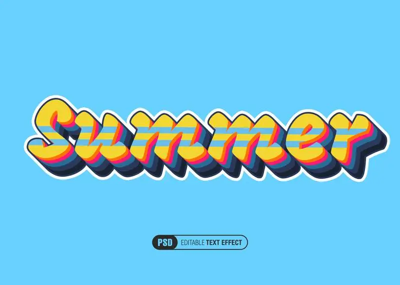 Editable Retro Summer Text Effect