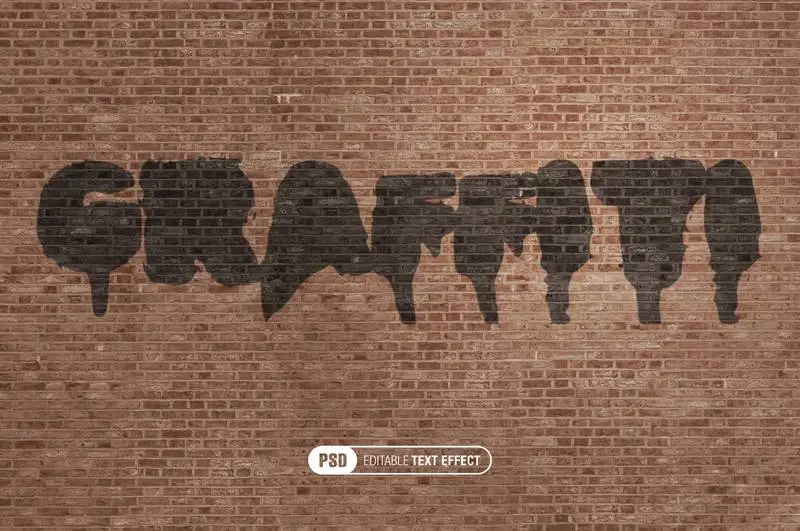 Editable Stencil Text Effect on a Brick Wall