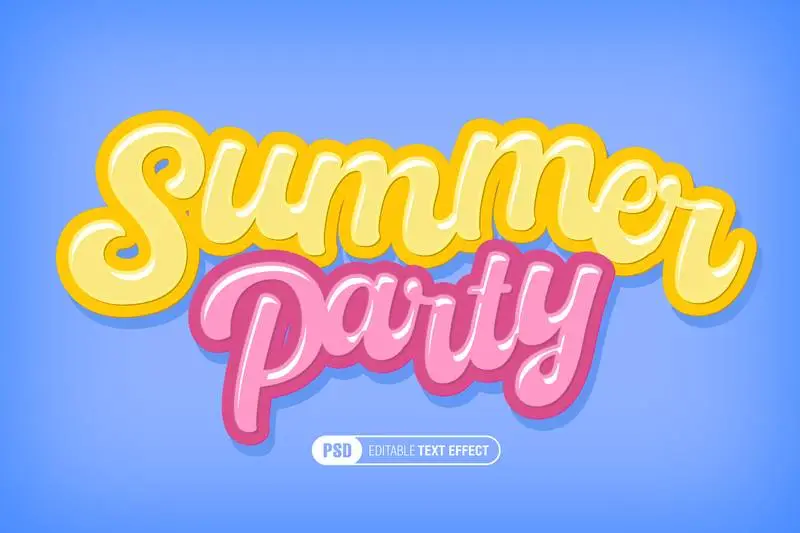 Editable Summer Party Text Effect