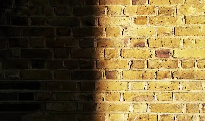 Tenebrist Photo of a Brick Wall with a Pronounced Shadow