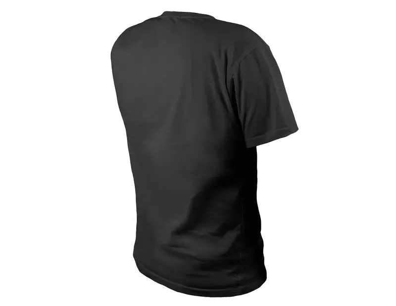 Back Black T-shirt on a Transparent Background