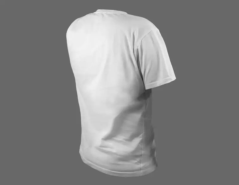 Back White T-shirt on a Transparent Background