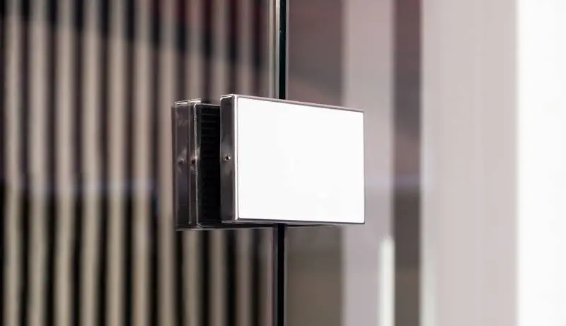 Metal Plate on Glass Door