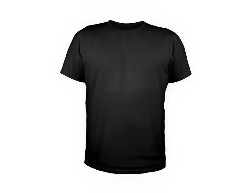 Plain Black T-shirt on White Background