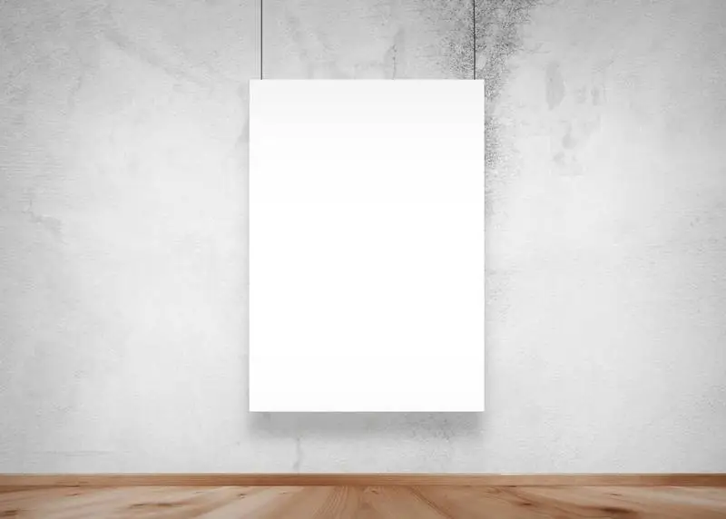 Plain White Hanging Poster in Exhibition Hall