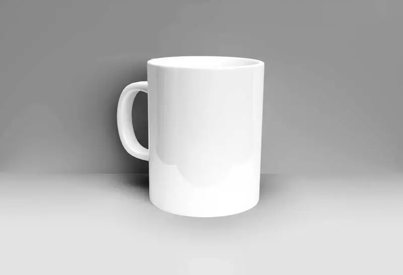 Plain White Mug on Light Background