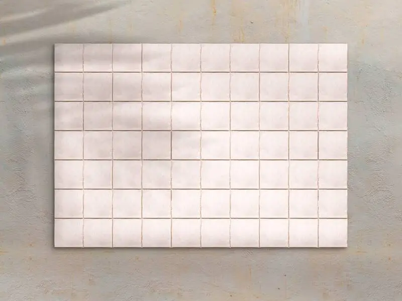 White Tiles Composition on a Wall