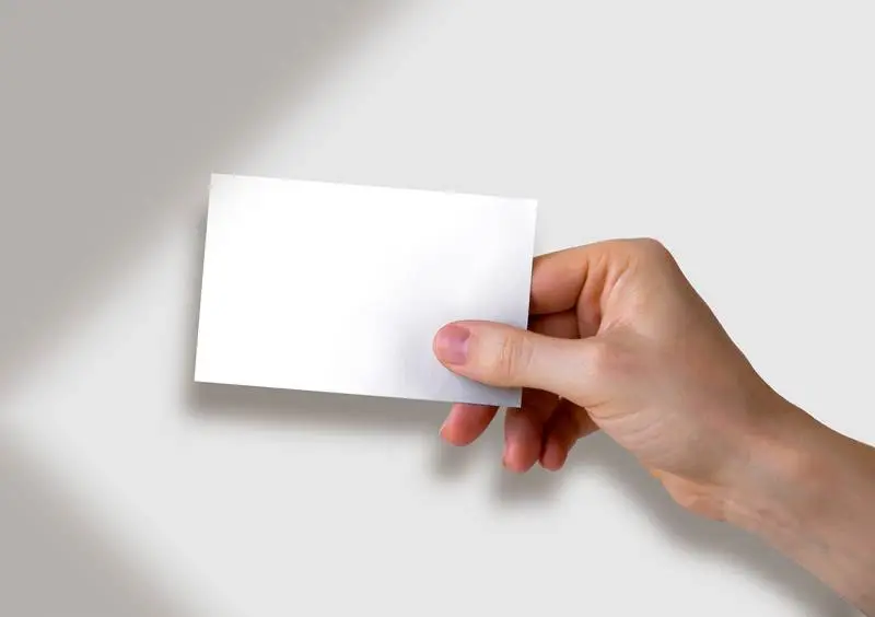 Hand Holding a Business Card