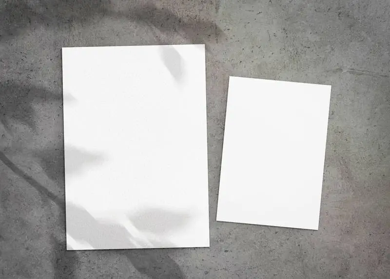 Set of A4 and A5 Sheets with Shadow