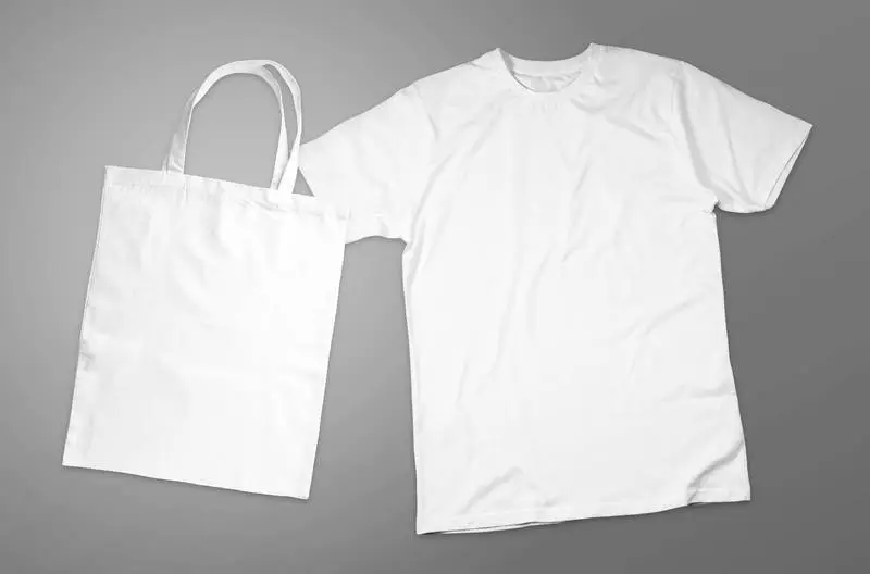 Plain White T-shirt and Tote Bag Composition
