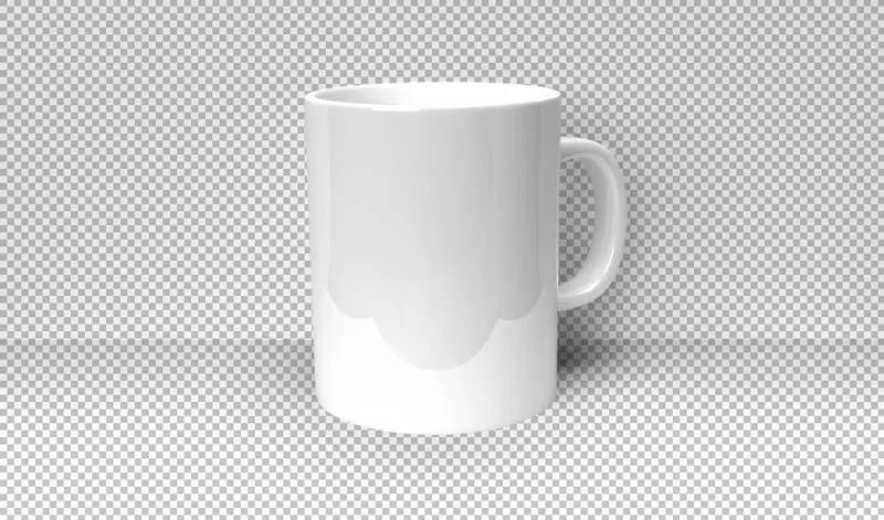 Plain White Mug on Transparent Background
