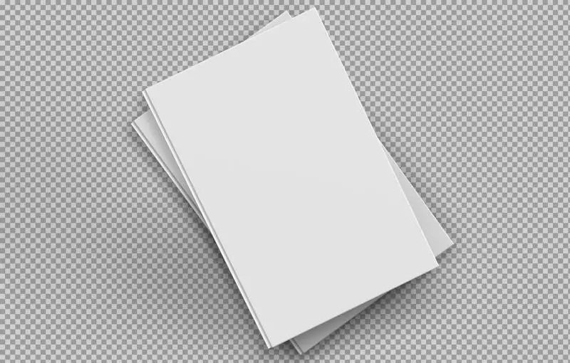 Two Hard Cover Books on Transparent Background