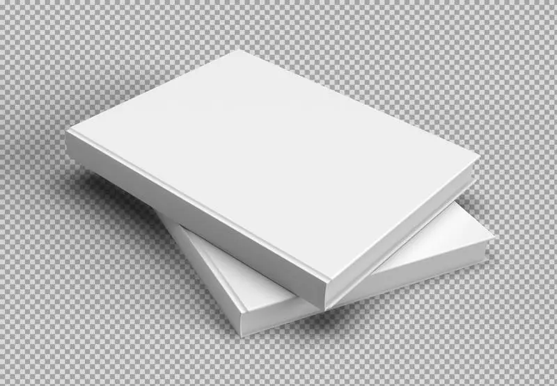 Two Hardcover Books on Transparent Background