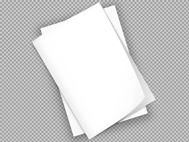Two Plain White Brochures on Transparent Background