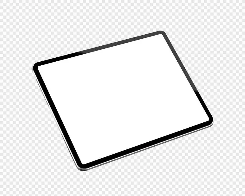 Plain White Tablet Pro on Transparent Background