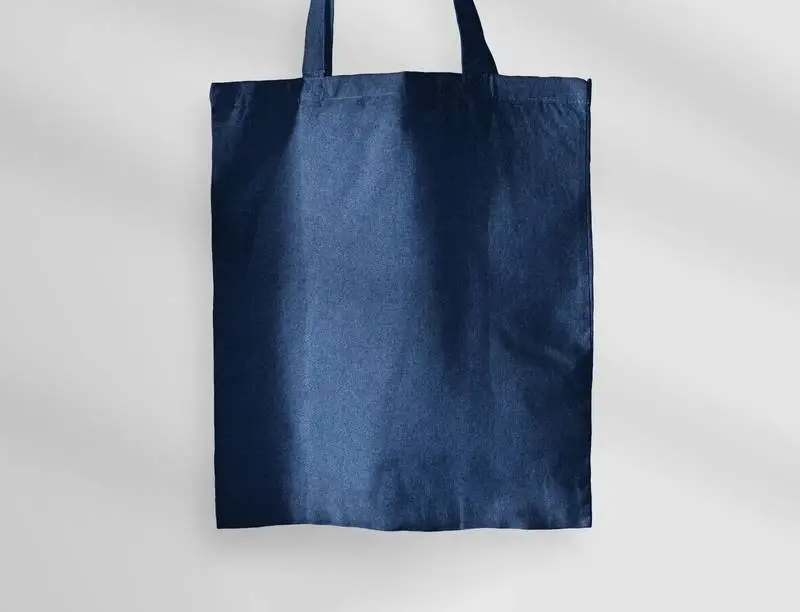 Denim Tote Bag on Light Background