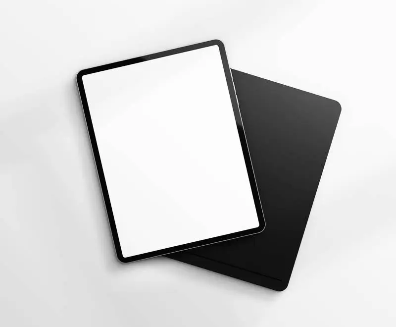Front and Back of a Tablet Pro in Elegant Scene