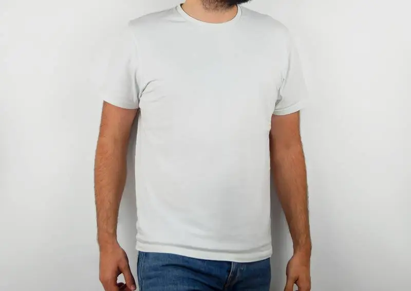 Model with Jeans and White T-shirt
