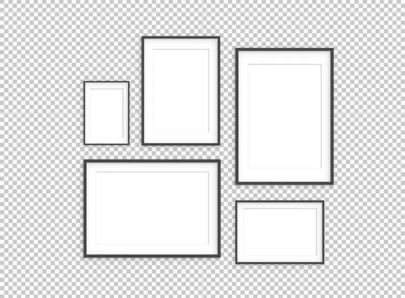Collection of Elegant Frames on Transparent Background