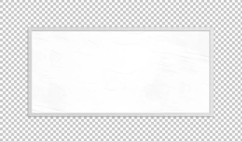 Big Plain White Crumpled Panel on Transparent Background