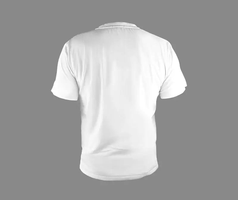 White Back T-shirt on Gray Background