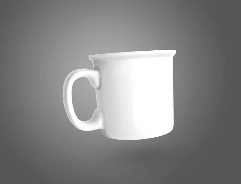 White Mug on Grey Background