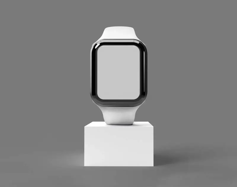 Smartwatch with Podium on Grey Surface